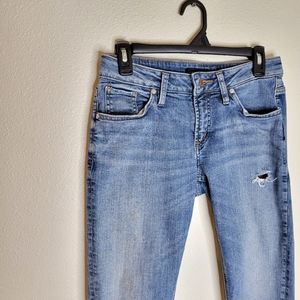 Silver Distressed Boyfriend Jeans